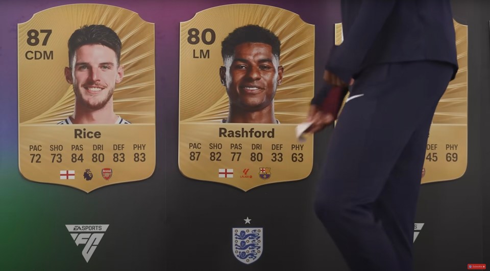 A rating of 80 didn't seem to impress Rashford