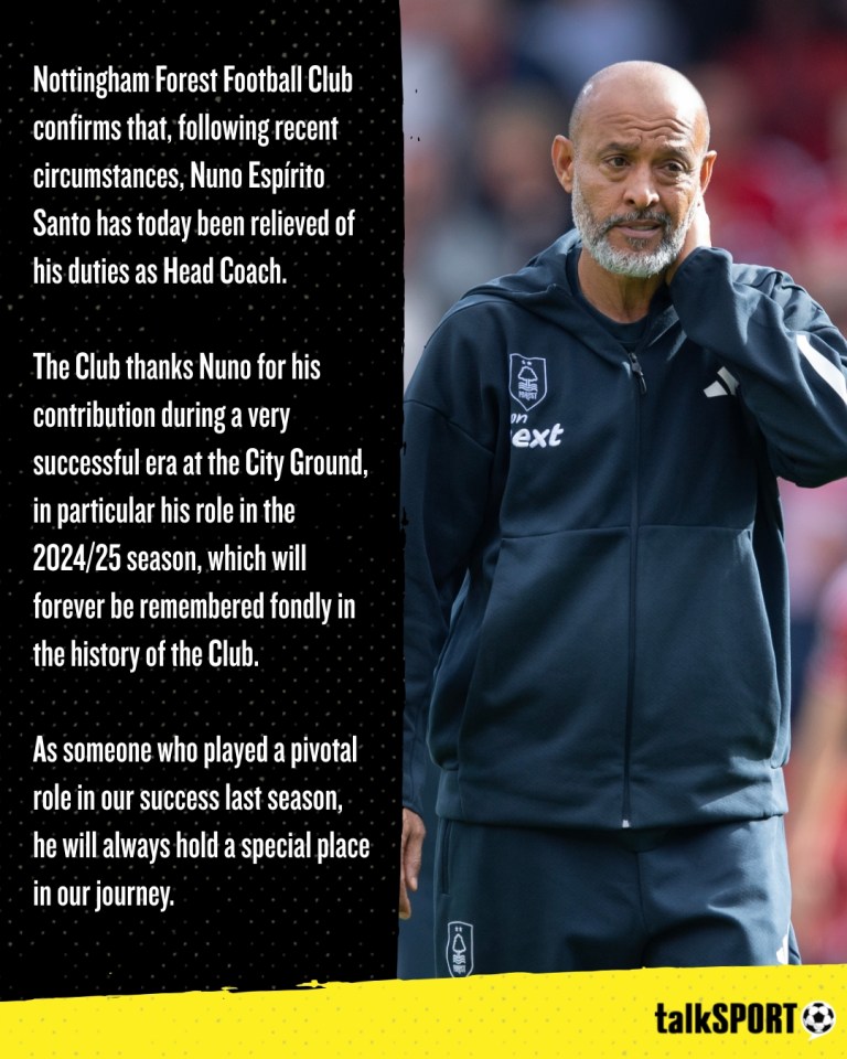 Forest released a relatively short statement to announce Espirito Santo's exit